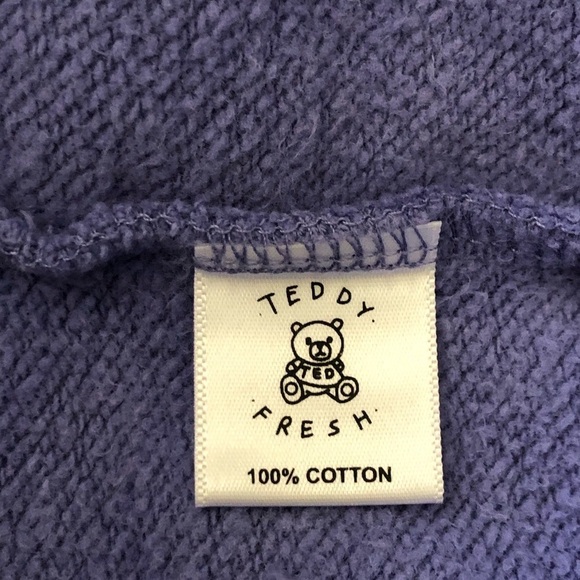 Teddy Fresh Hoodie Sweatshirt Colorblock Purple Pink Yellow Unisex Large - Picture 9 of 11